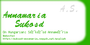 annamaria sukosd business card